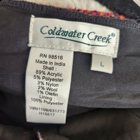 Vintage Coldwater Creek Tweed Jacket Blazer Boho Patchwork Artsy Lagenlook  Sz L - Picture 5 of 12